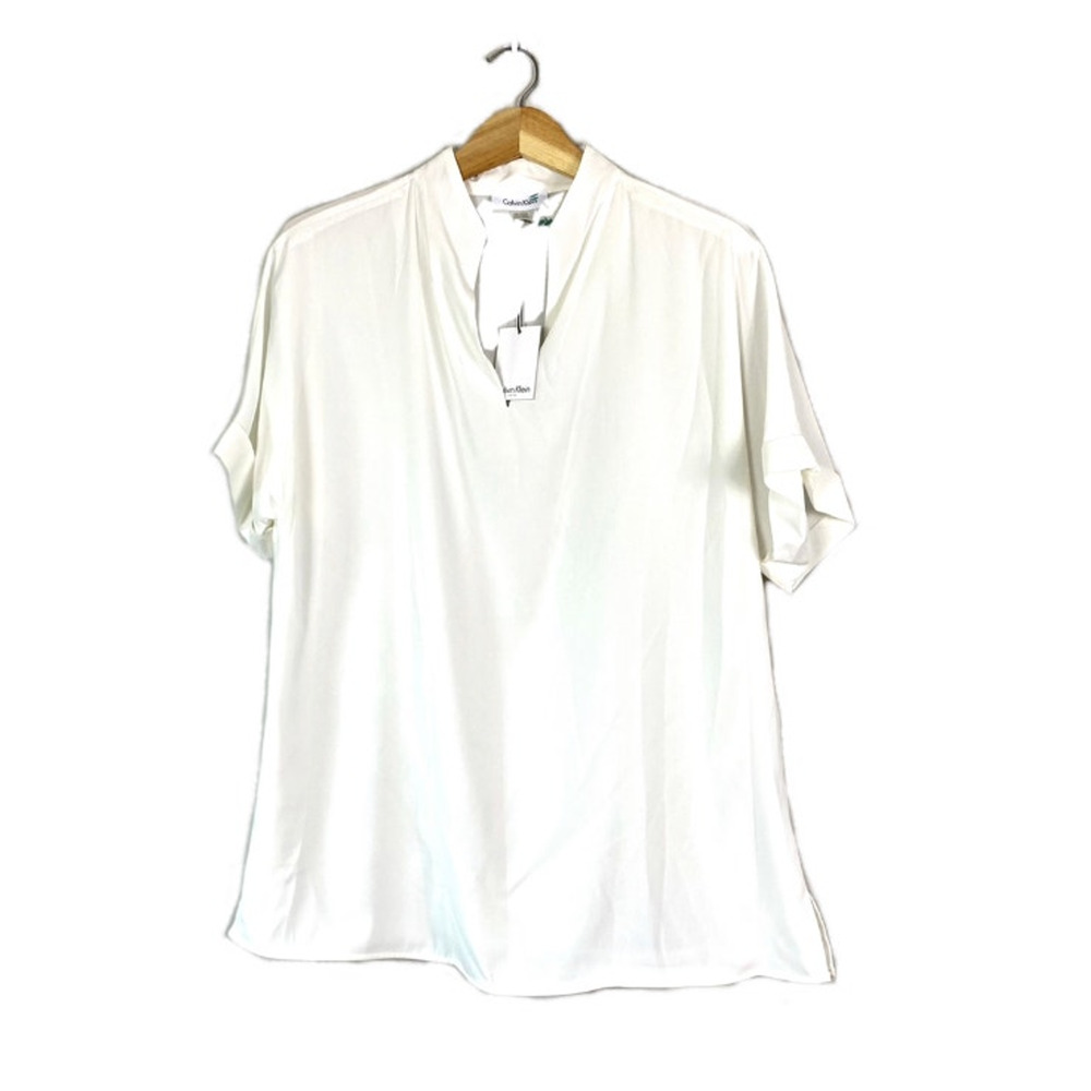 NWT White Women's Calvin Klein Tunic Blouse M